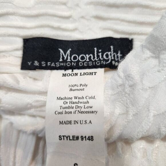 Moonlight Y&S Fashion Design Womens White Sheer Blouse Sz S - Picture 13 of 14